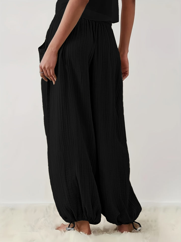 Casual Broek – Elastische Taille & Verstelbare Manchetten