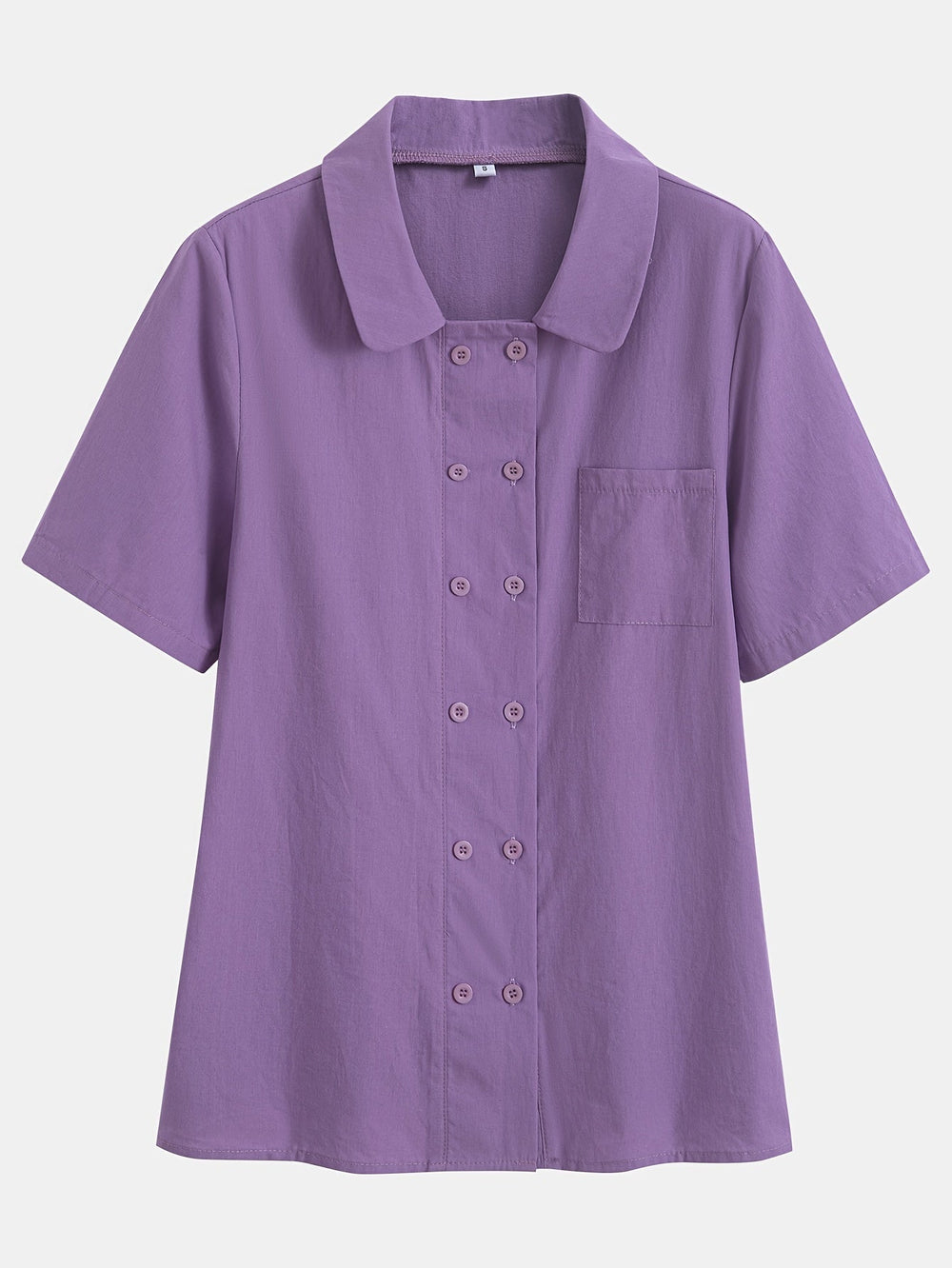 Casual Korte Mouwen Katoenen Shirt - Losse Pasvorm & Knopen