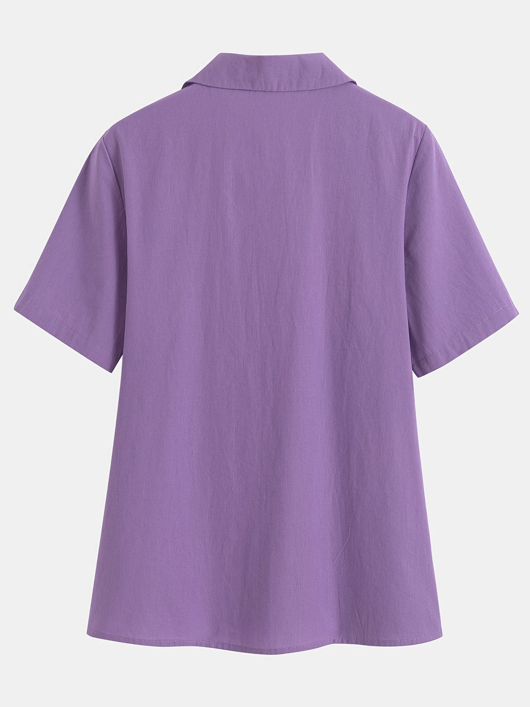 Casual Korte Mouwen Katoenen Shirt - Losse Pasvorm & Knopen