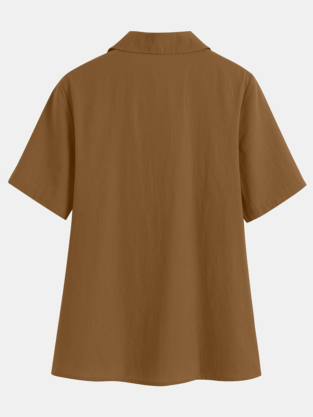 Casual Korte Mouwen Katoenen Shirt - Losse Pasvorm & Knopen