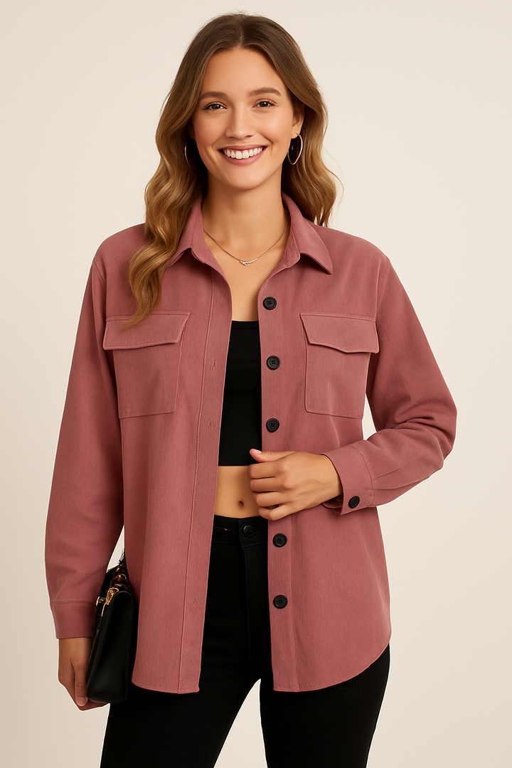 Casual Lange Mouwen Jacket - Flap Pocket & Lapel Collar Design