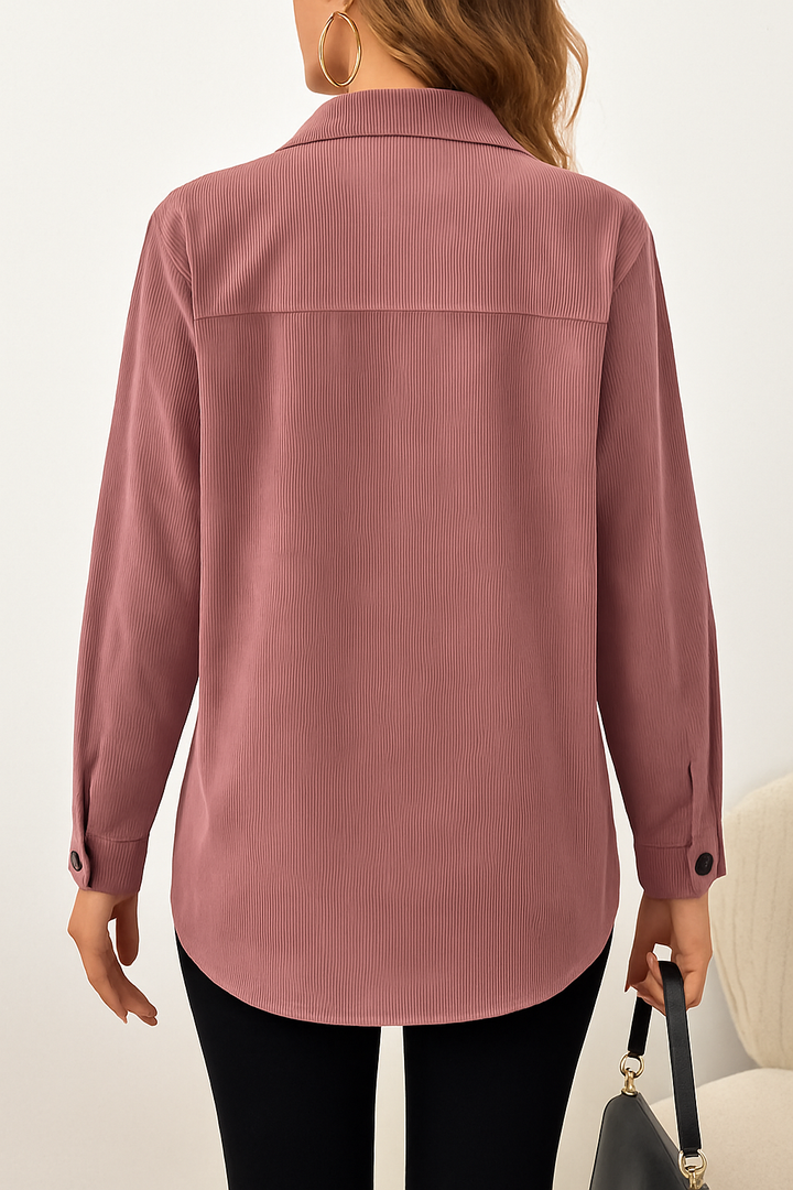 Casual Lange Mouwen Jacket - Flap Pocket & Lapel Collar Design