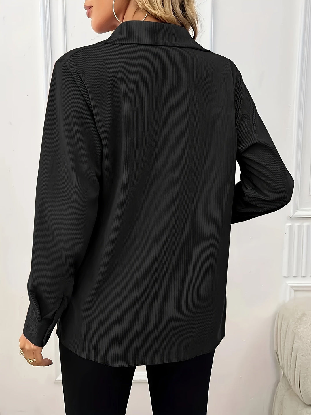 Casual Lange Mouwen Jacket - Flap Pocket & Lapel Collar Design