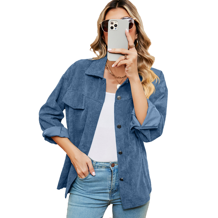 Casual Lange Mouwen Jacket - Flap Pocket & Lapel Collar Design
