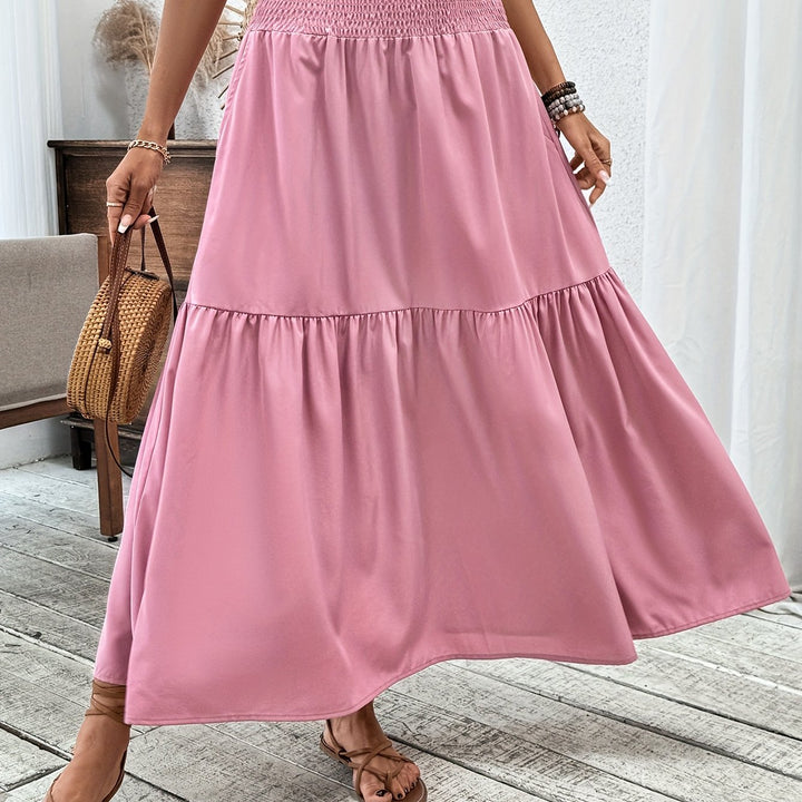 Casual Rok – Elastische Taille & Uitlopende Zoom met Bloemenprint
