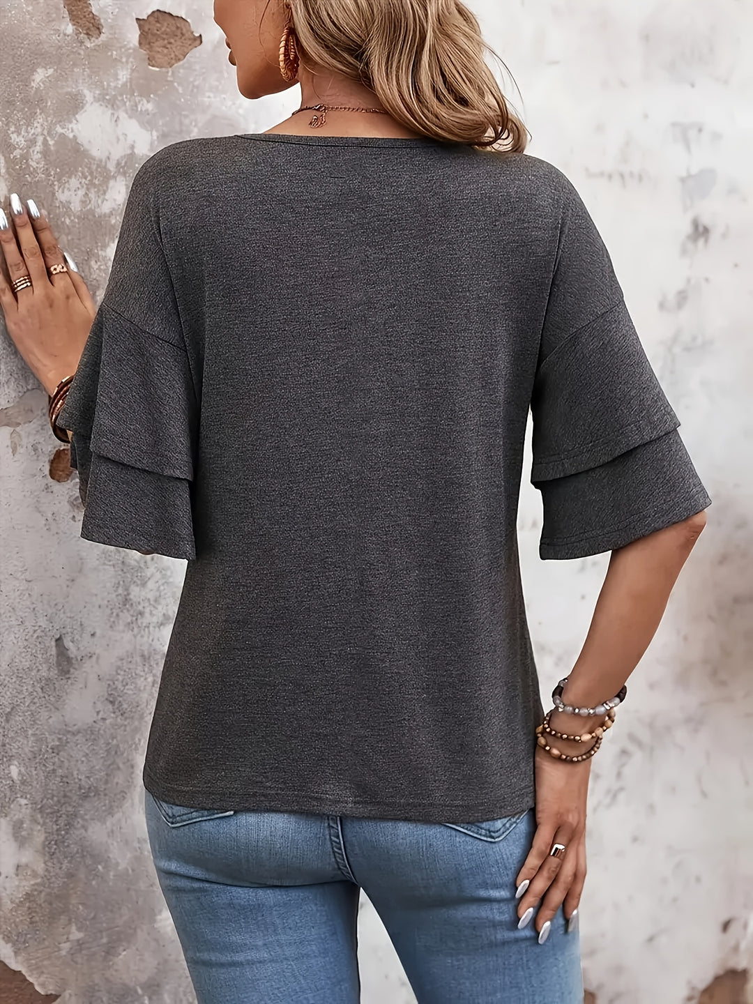 Casual T-shirt – V-hals & Comfortabele Stof