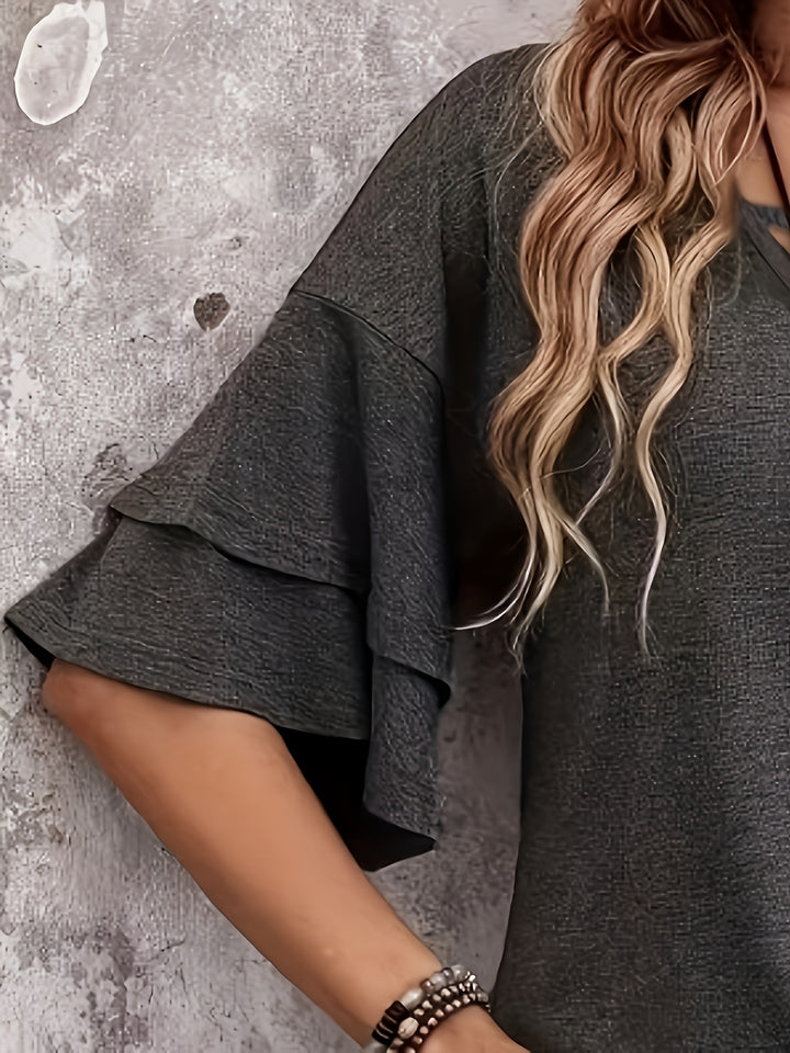 Casual T-shirt – V-hals & Comfortabele Stof
