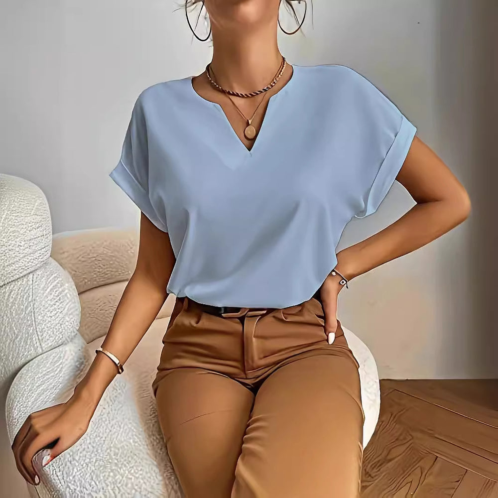 Casual T-shirt – V-hals & Korte Mouwen