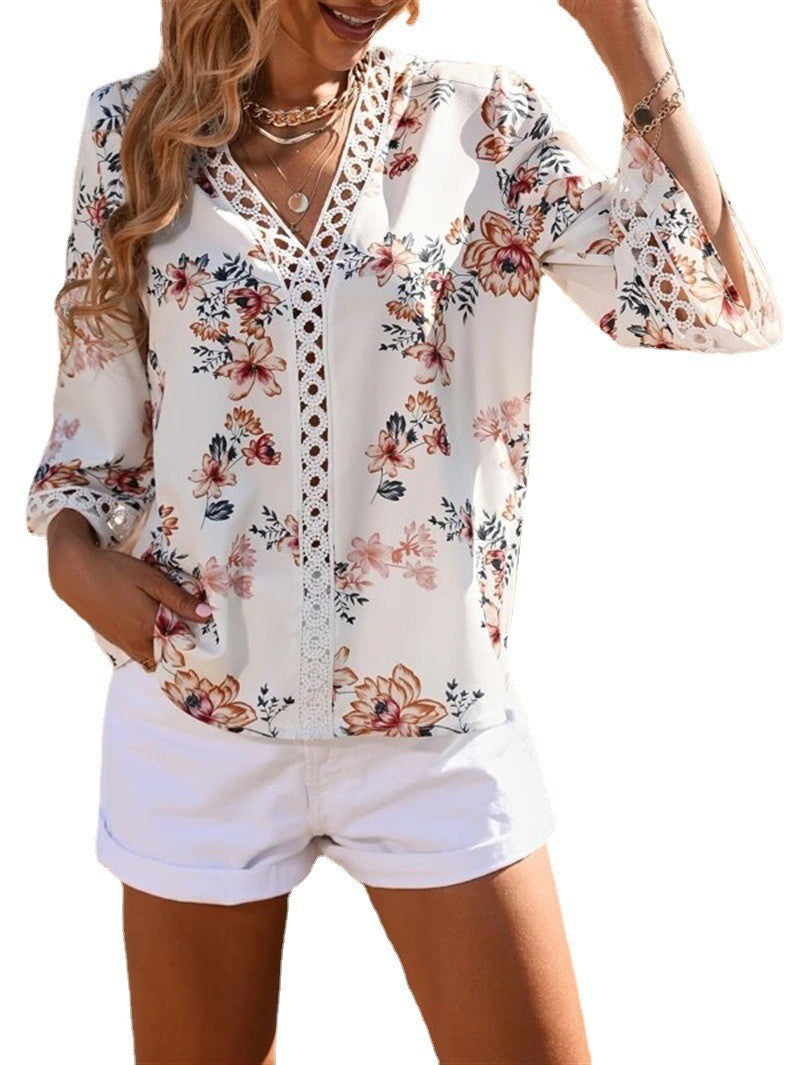 Casual V-hals Shirt – Luchtige Stof & Ruimvallende Vorm
