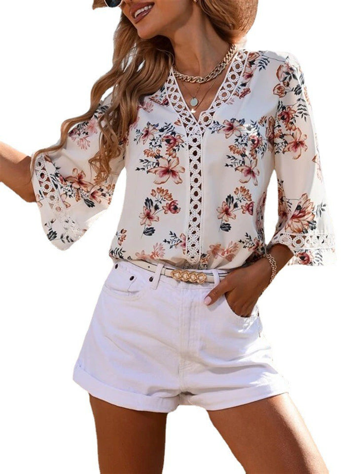 Casual V-hals Shirt – Luchtige Stof & Ruimvallende Vorm
