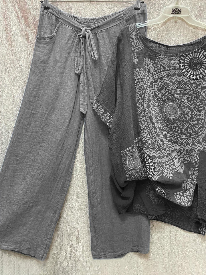 Casual top en broek met print - comfort en stijl