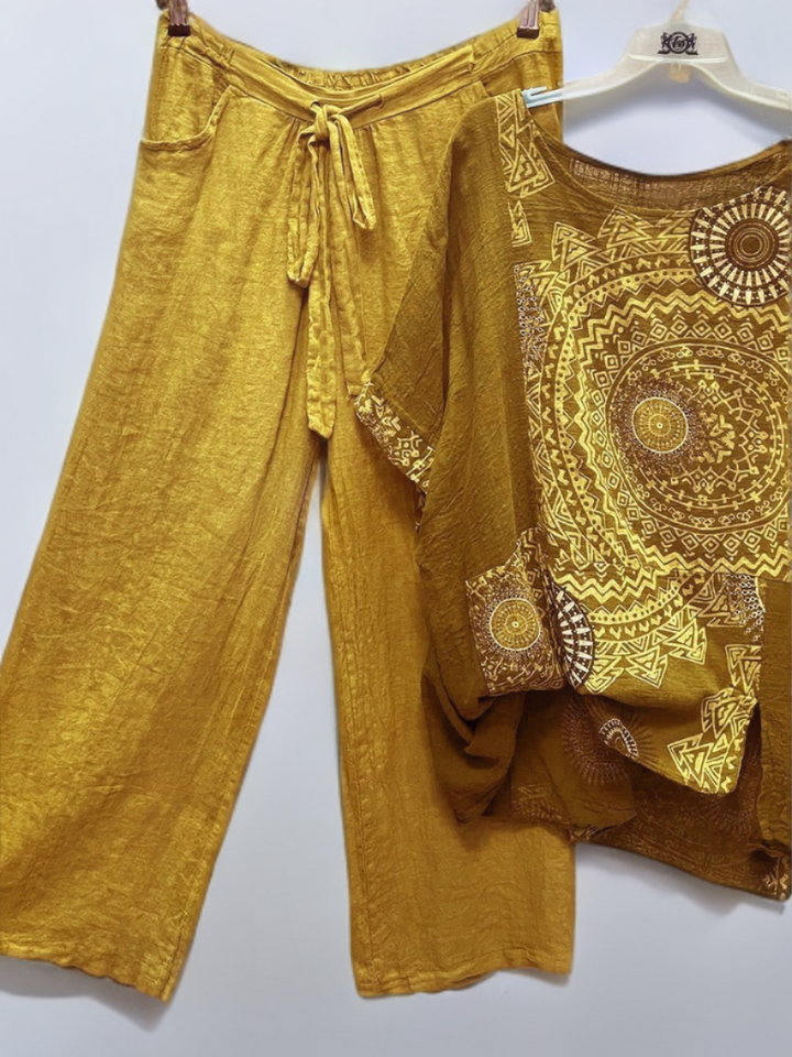 Casual top en broek met print - comfort en stijl