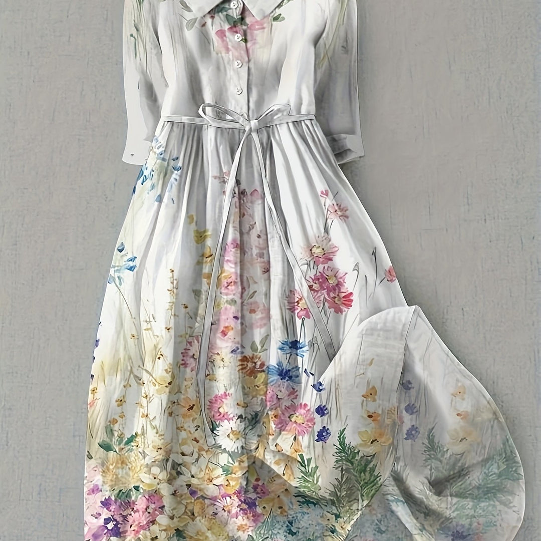 Chiffon Jurk – A-Lijn Vorm & Verstelbare Tailleband