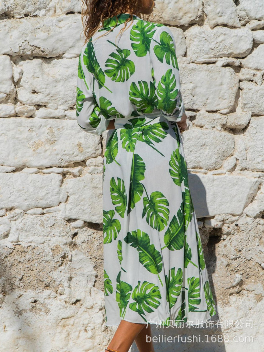 Chiffon Jurk - Bloemenprint & A-Lijn Ontwerp met V-Hals