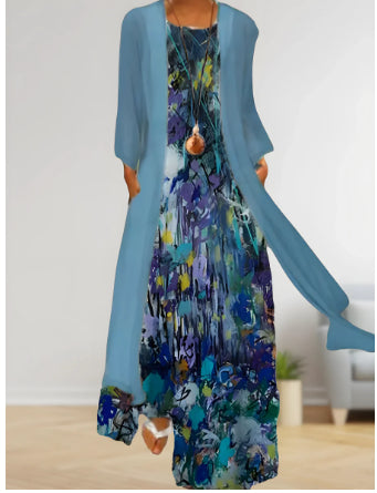 Chiffon Jurk Set – Twee-delig Ontwerp & Luchtige Vorm