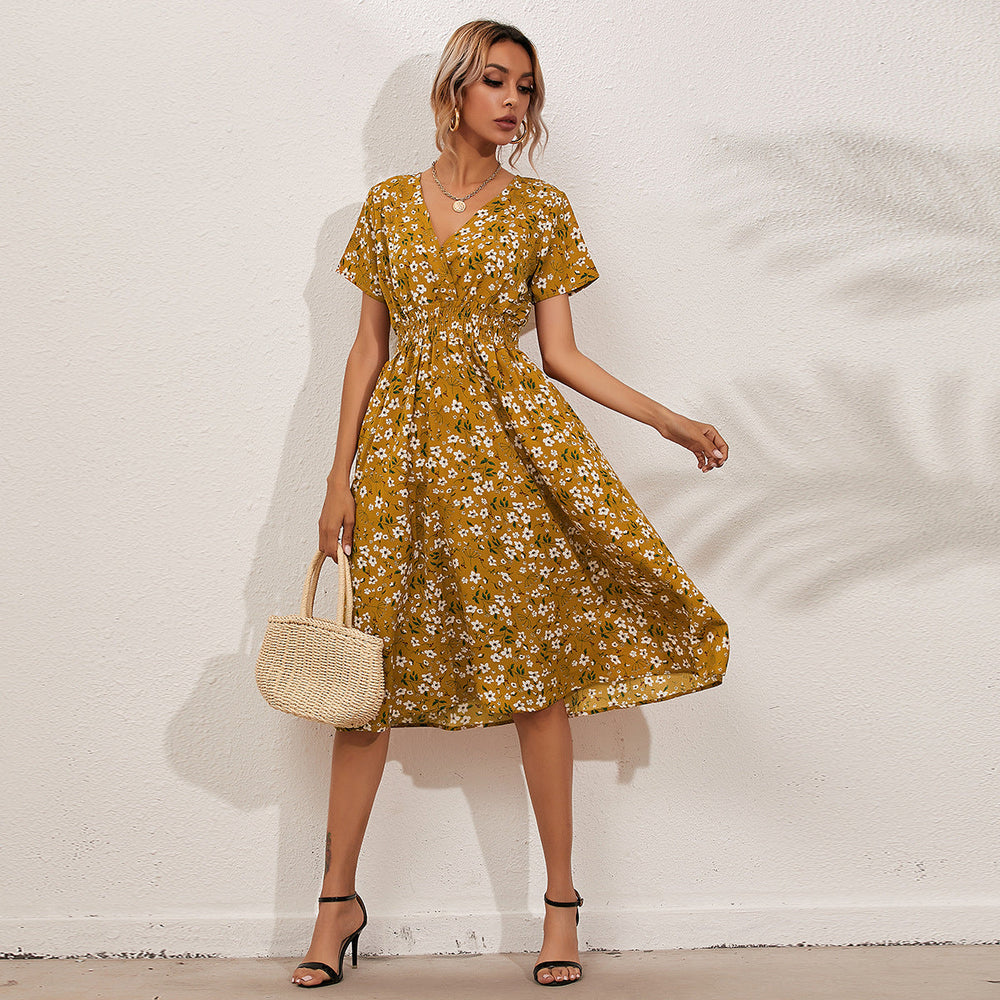 Chiffon Jurk - V-Hals Ontwerp & Zacht Stofgevoel