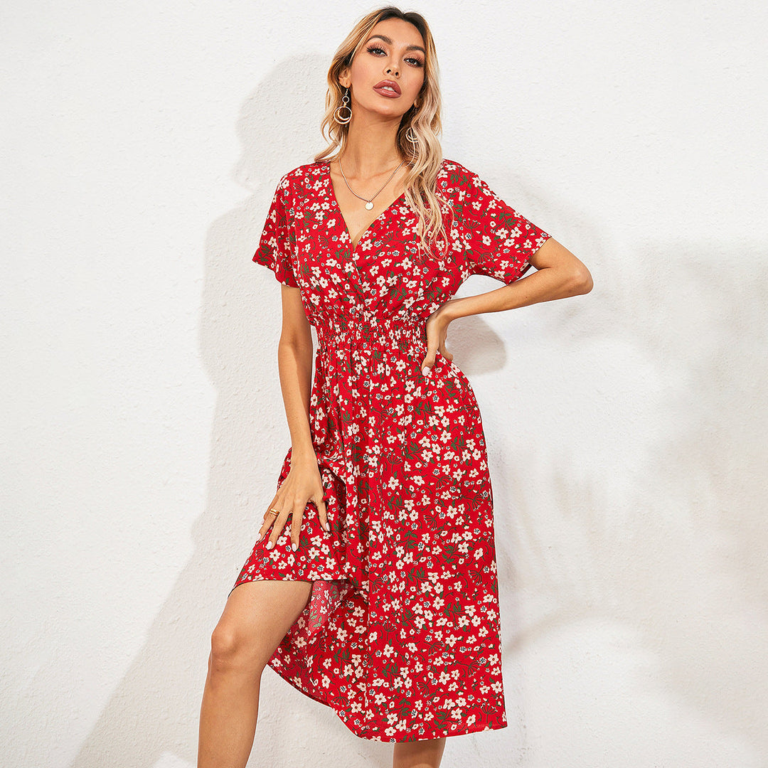 Chiffon Jurk - V-Hals Ontwerp & Zacht Stofgevoel