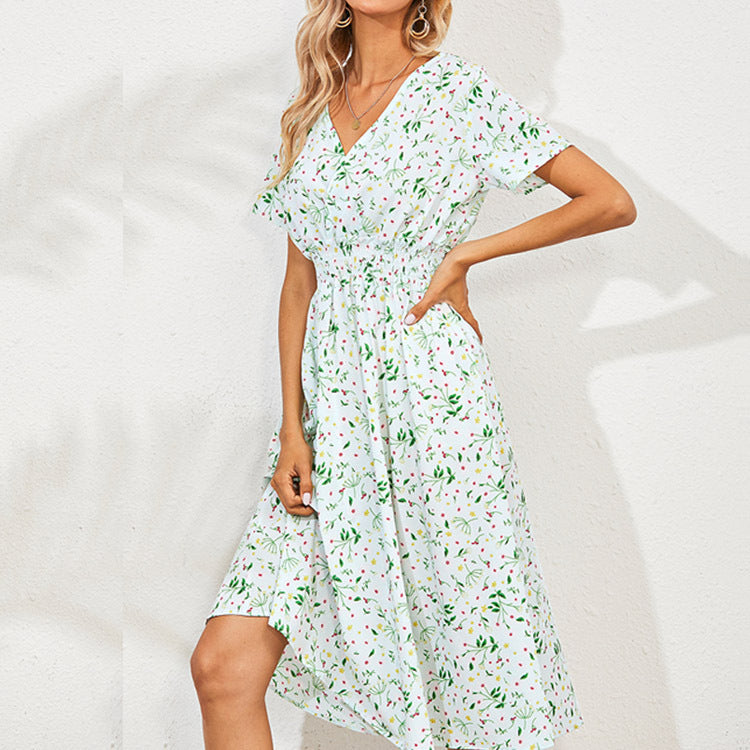 Chiffon Jurk - V-Hals Ontwerp & Zacht Stofgevoel
