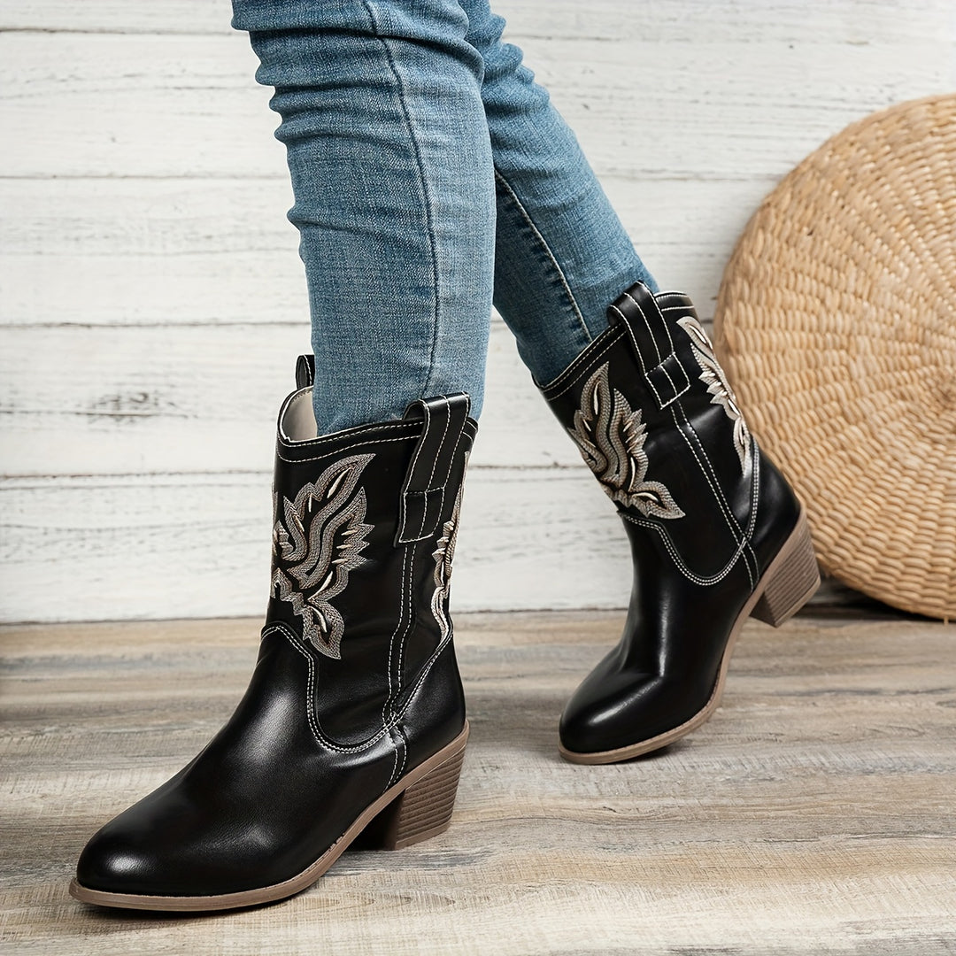 Cowboylaarzen – Puntige Neus En Brede Blokhak Voor Steun