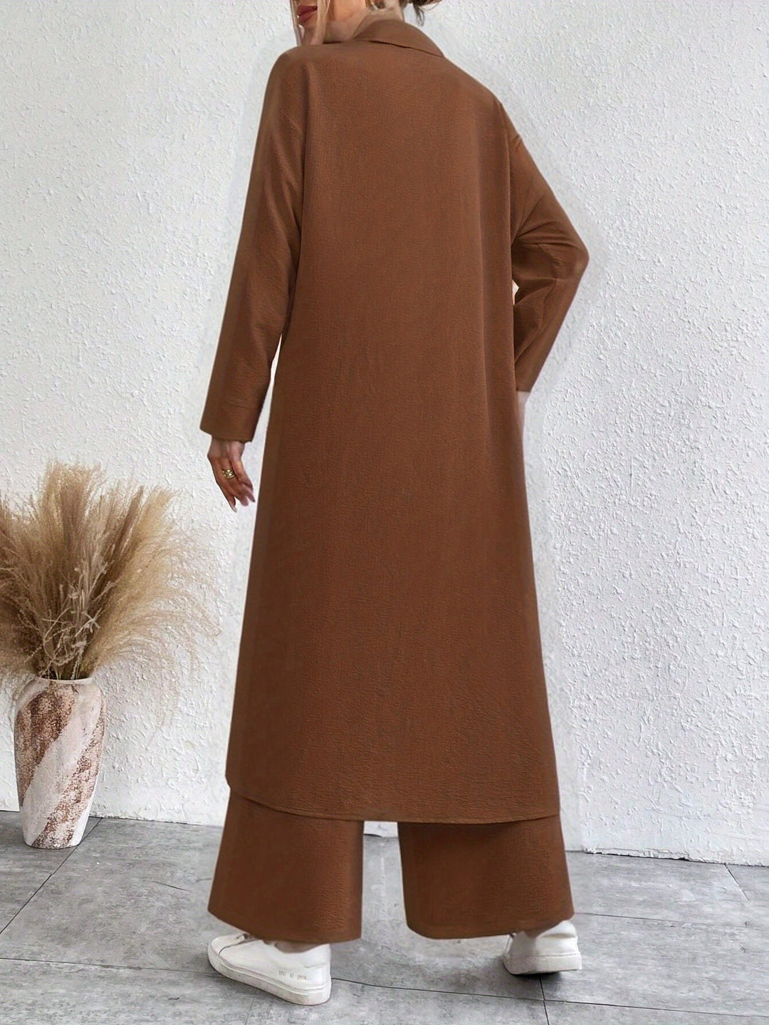 Dames Set – Knoopsluiting Shirt & Comfortabele Broek