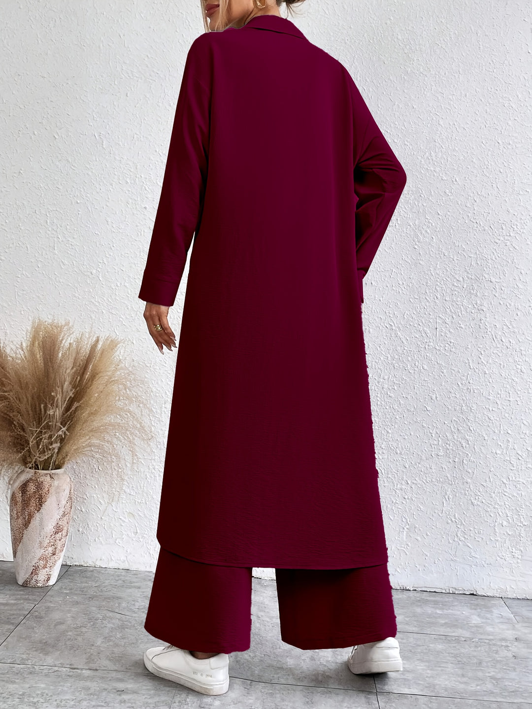Dames Set – Knoopsluiting Shirt & Comfortabele Broek