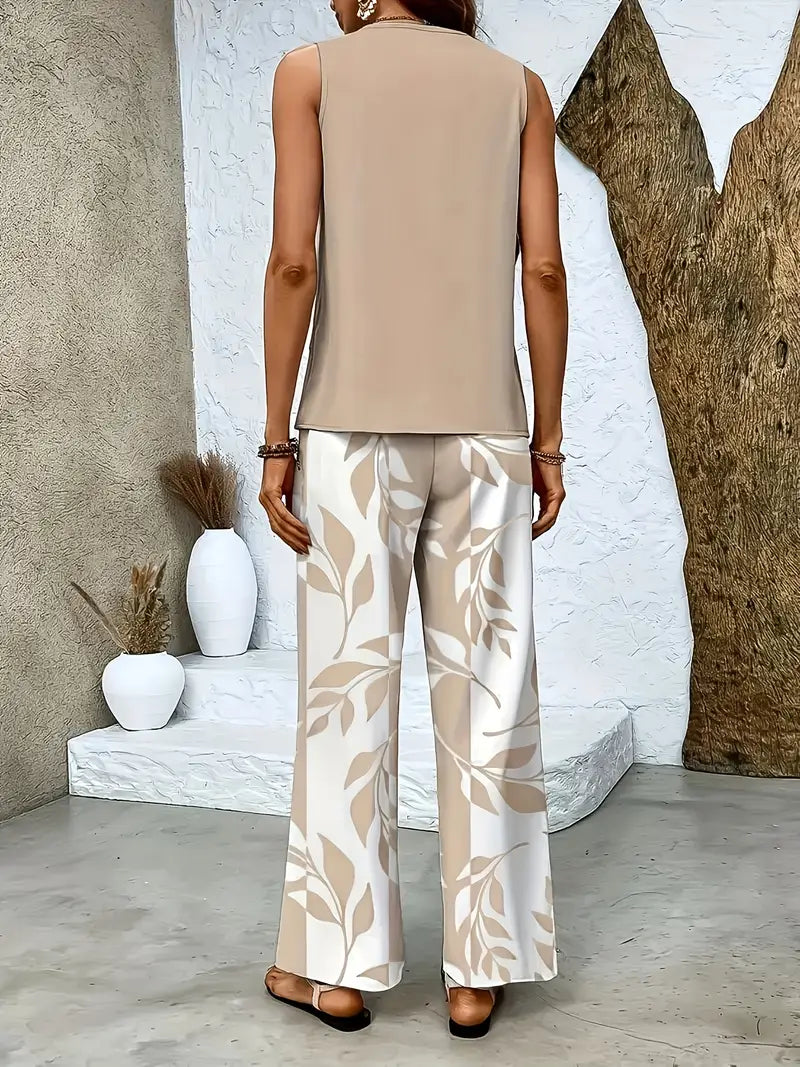Dames tweedelige outfit – effen vest en comfortabele pasvorm