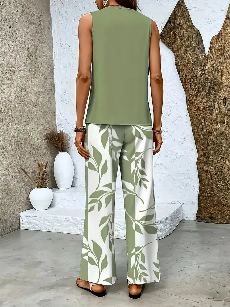 Dames tweedelige outfit – effen vest en comfortabele pasvorm