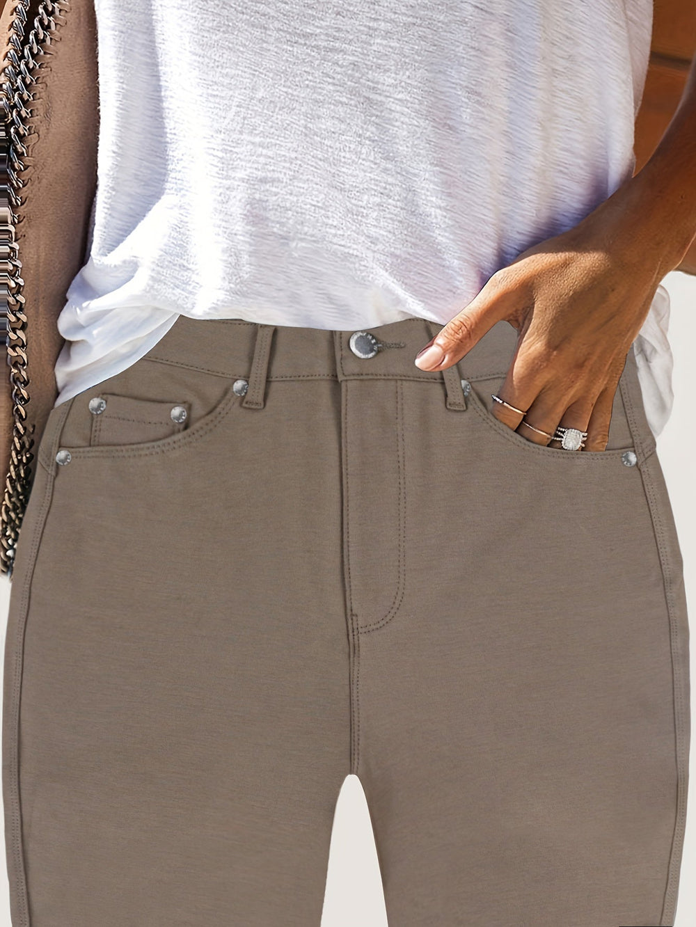 Damesjeans met Hoge Taille en Stretch - Slim-Fit Design & Voorzakken
