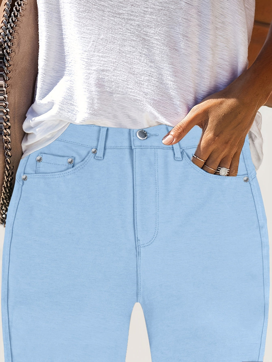 Damesjeans met Hoge Taille en Stretch - Slim-Fit Design & Voorzakken