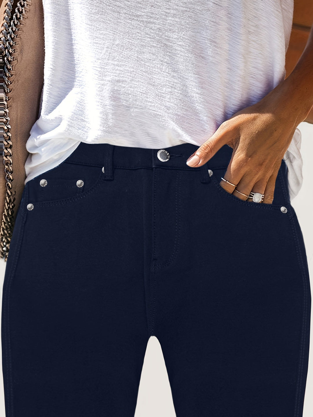 Damesjeans met Hoge Taille en Stretch - Slim-Fit Design & Voorzakken