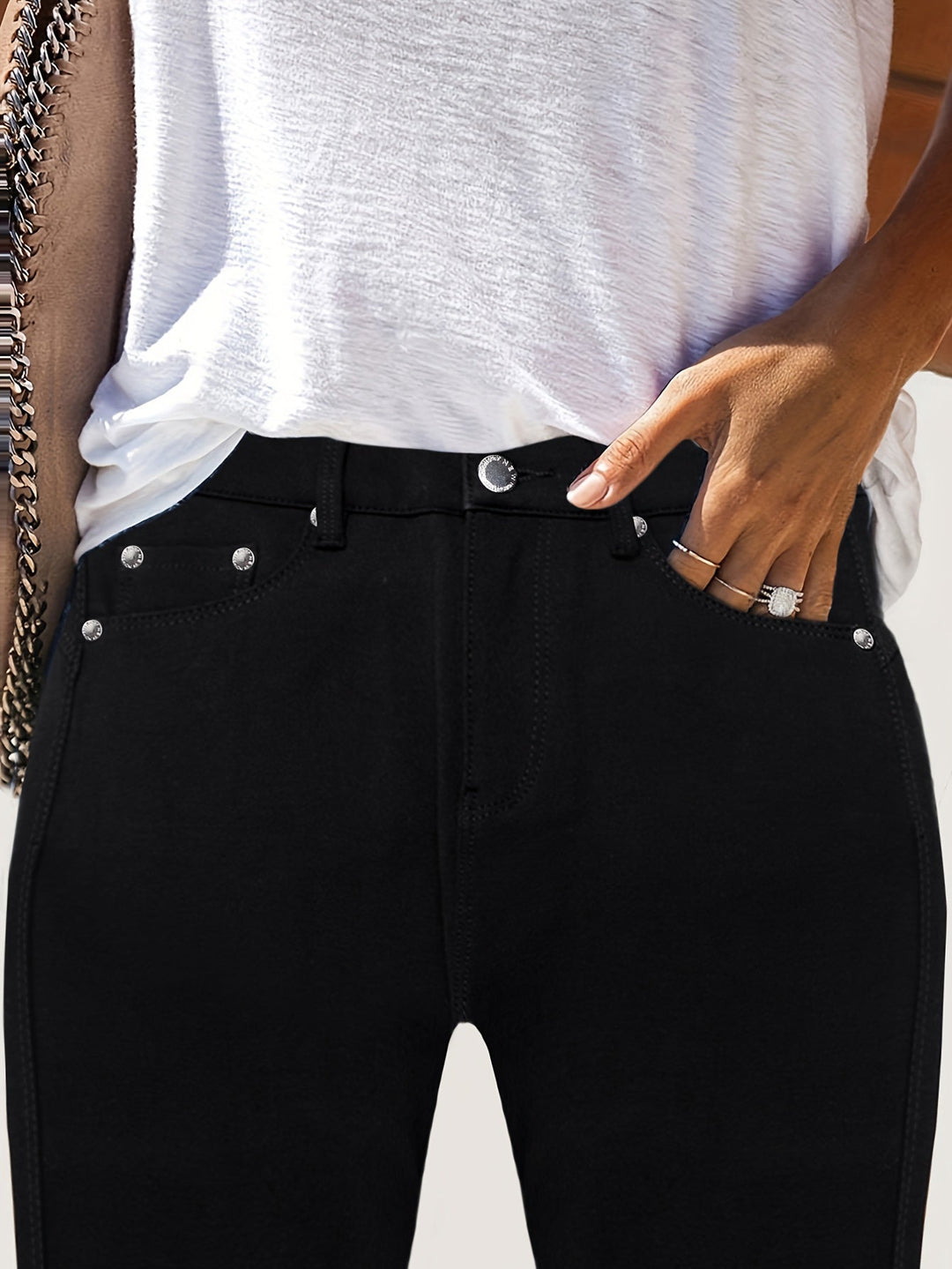 Damesjeans met Hoge Taille en Stretch - Slim-Fit Design & Voorzakken