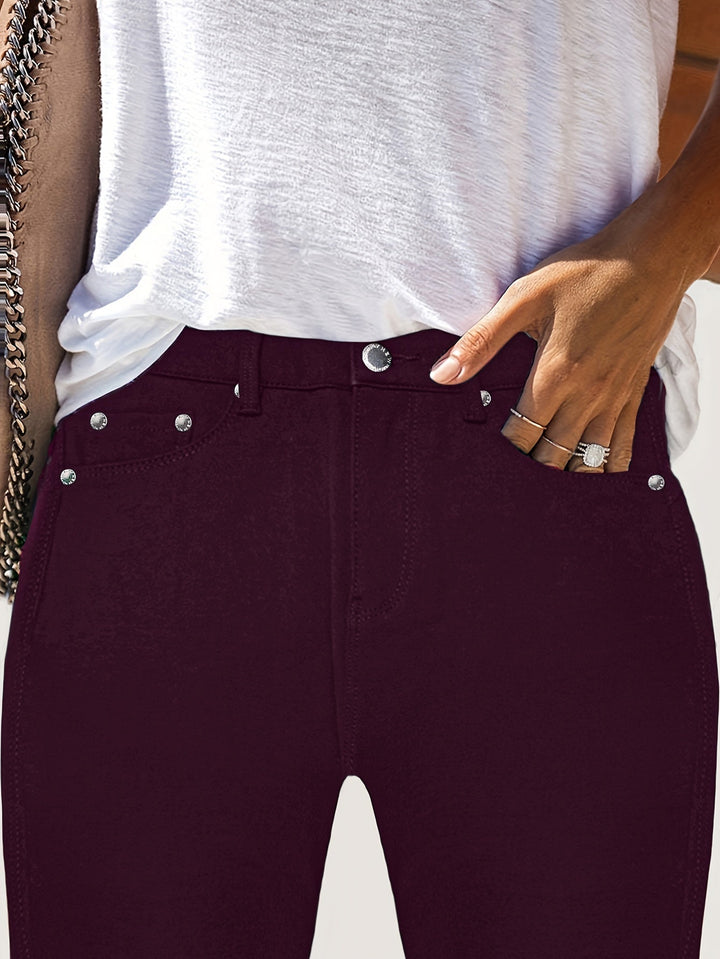 Damesjeans met Hoge Taille en Stretch - Slim-Fit Design & Voorzakken
