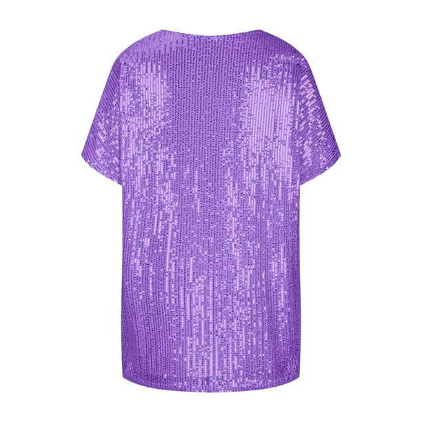 Demetria - Pailletten V-Hals T-shirt