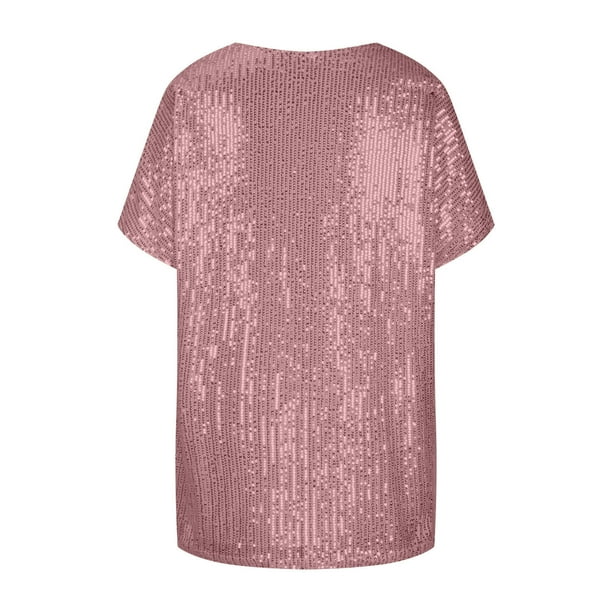 Demetria - Pailletten V-Hals T-shirt