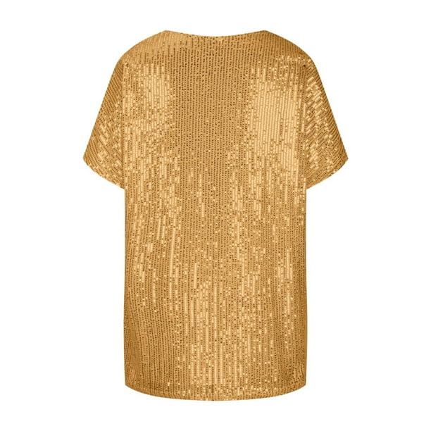 Demetria - Pailletten V-Hals T-shirt