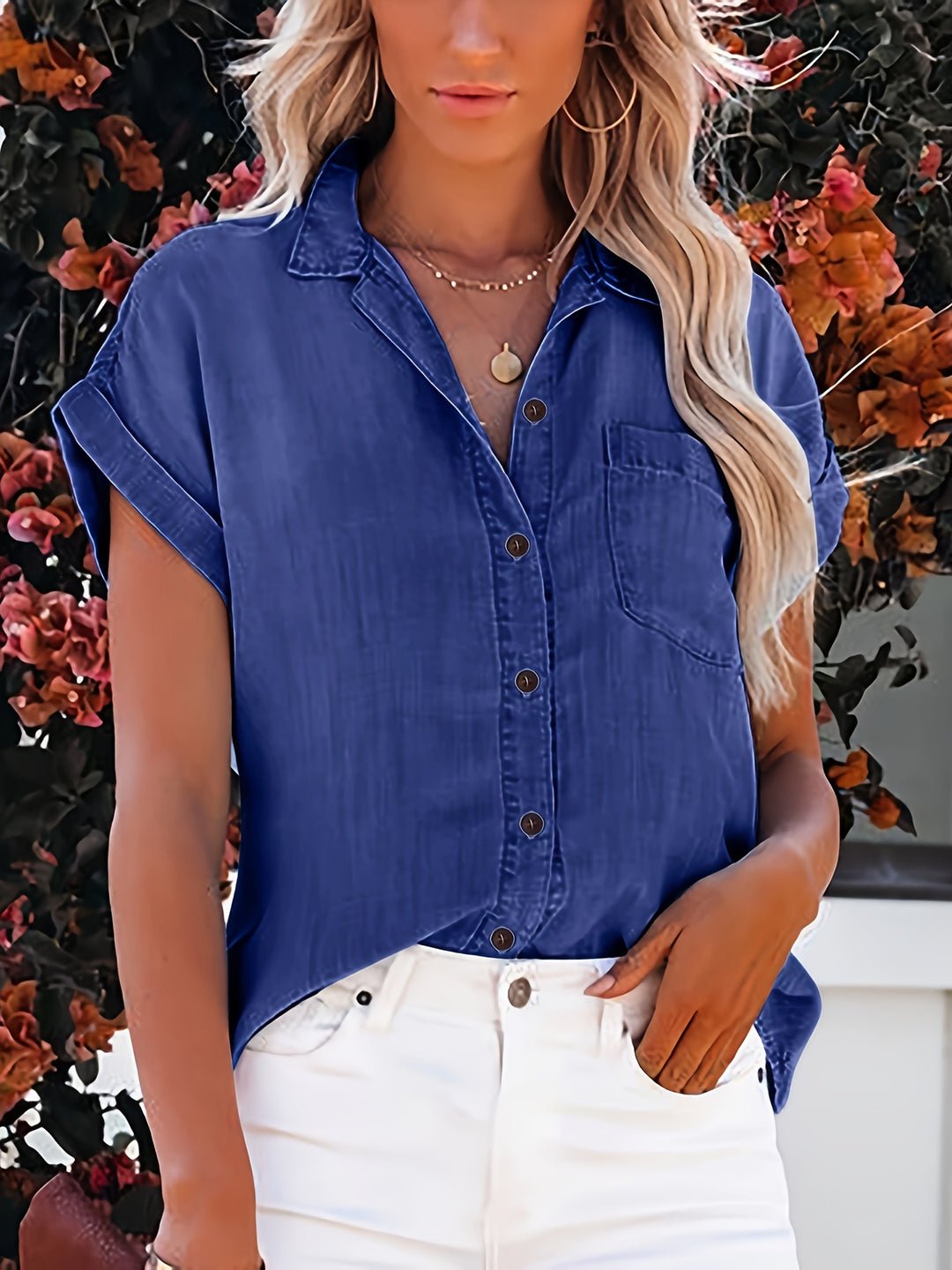 Denim Blouse – Batwing Mouwen & Relaxte Pasvorm