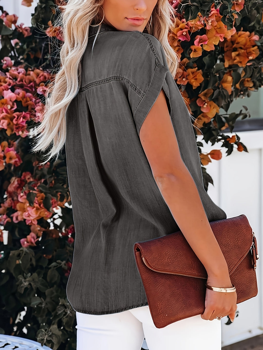 Denim Blouse – Batwing Mouwen & Relaxte Pasvorm