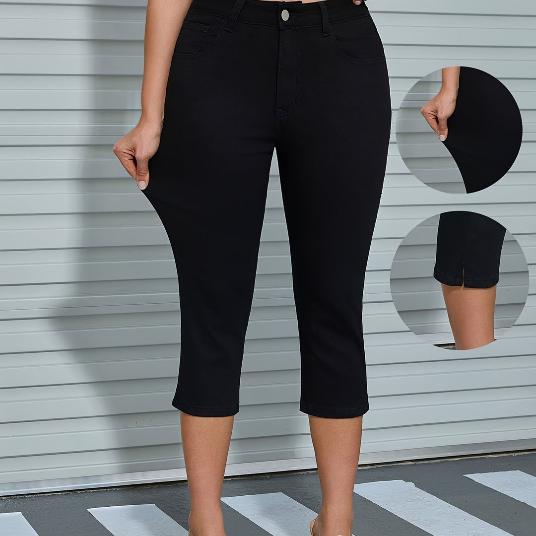 Denim Capri Broek - Rekbare Pasvorm & Comfortabele Beweging