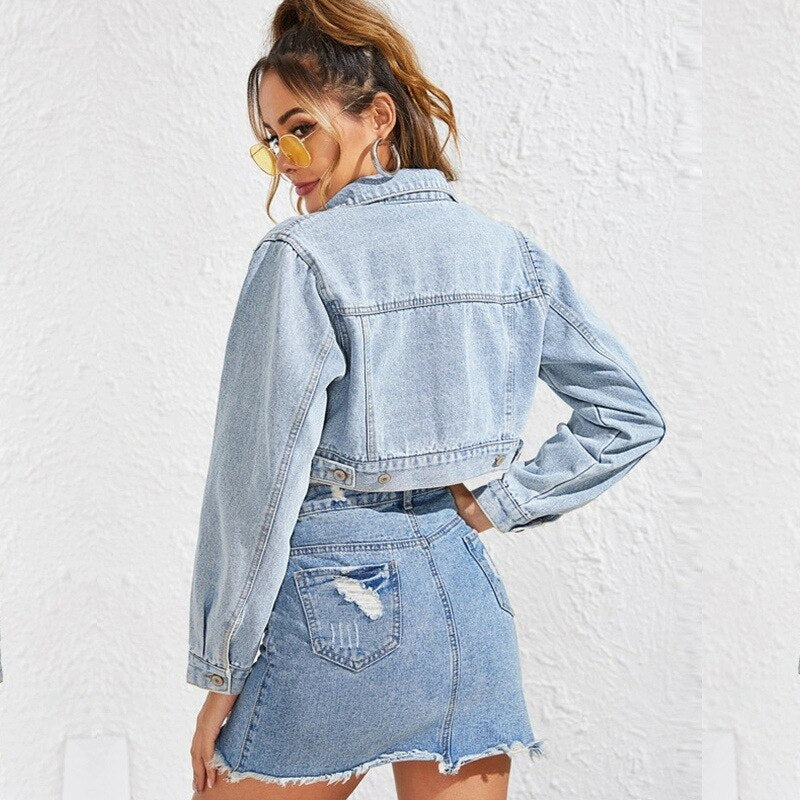 Denim Jas – Korte Lengte & Flexibele Pasvorm