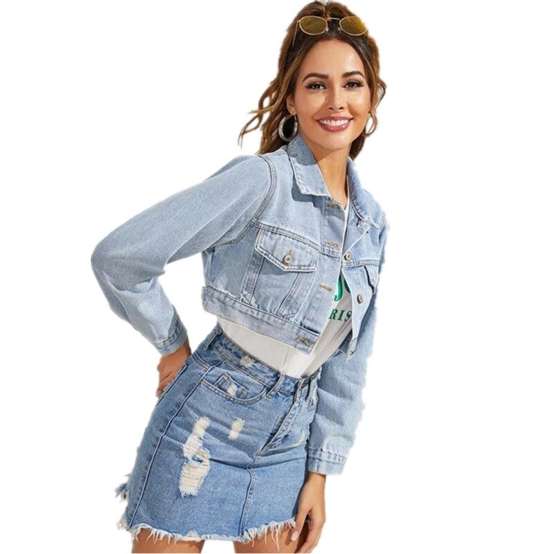 Denim Jas – Korte Lengte & Flexibele Pasvorm