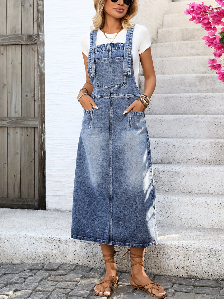 Denim Jurk – Lange Vorm & Knoopsluiting