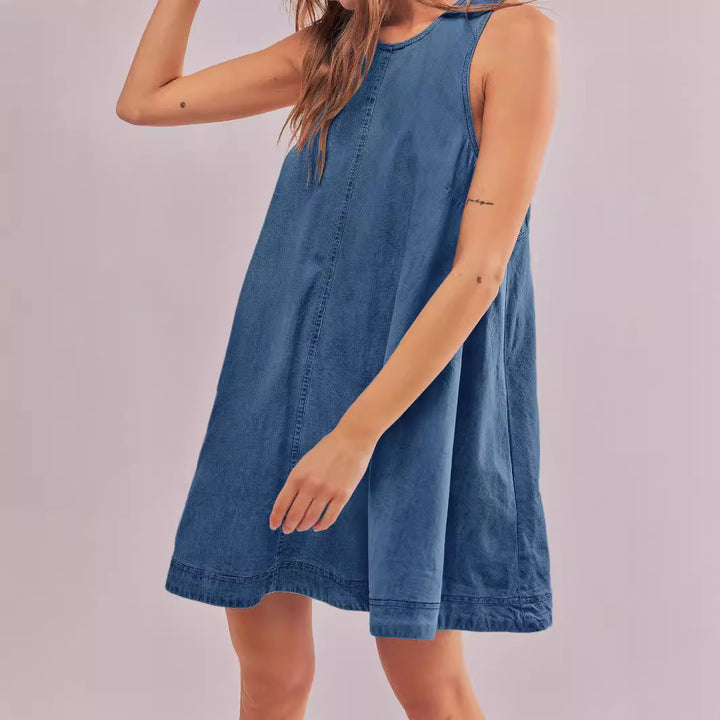 Denim Jurk – Mouwloos Ontwerp & Flexibele Pasvorm