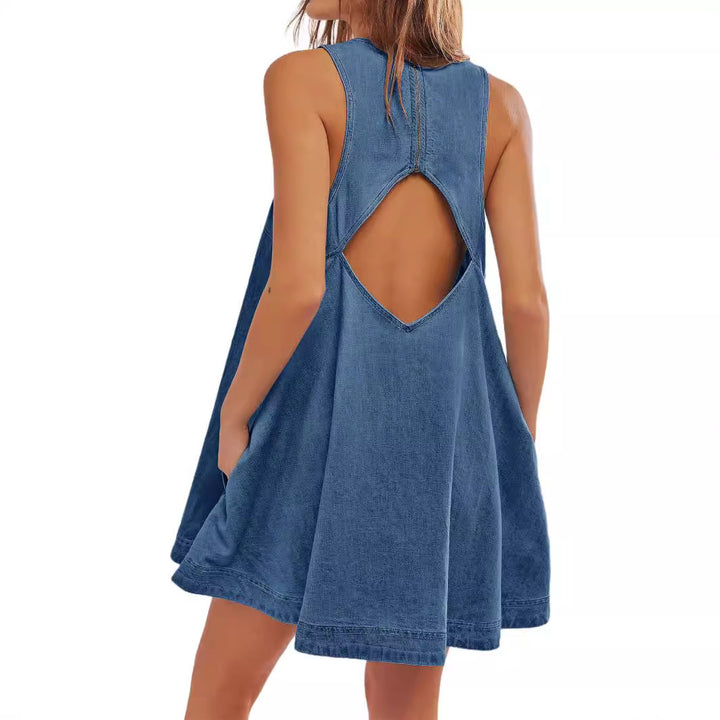 Denim Jurk – Mouwloos Ontwerp & Flexibele Pasvorm