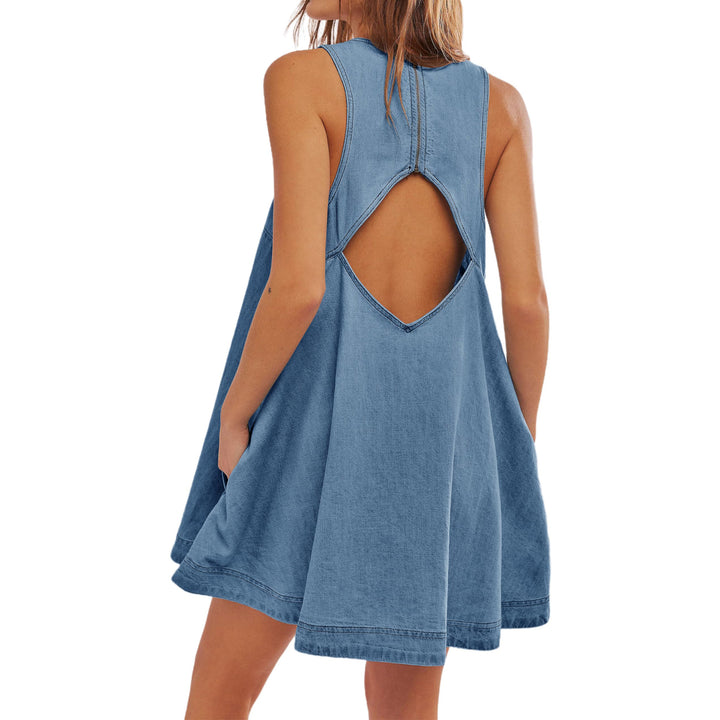 Denim Jurk – Mouwloos Ontwerp & Flexibele Pasvorm