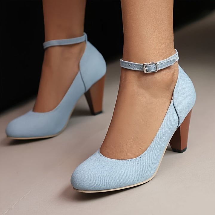 Denim Mary Jane Hakken - Ronde Teen & Comfortabele Pasvorm