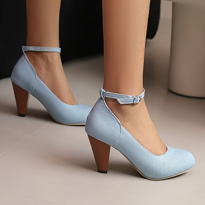 Denim Mary Jane Hakken - Ronde Teen & Comfortabele Pasvorm