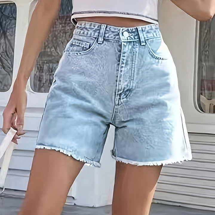 Denim Shorts – Afgefaneerde Zoom & Comfortabele Pasvorm