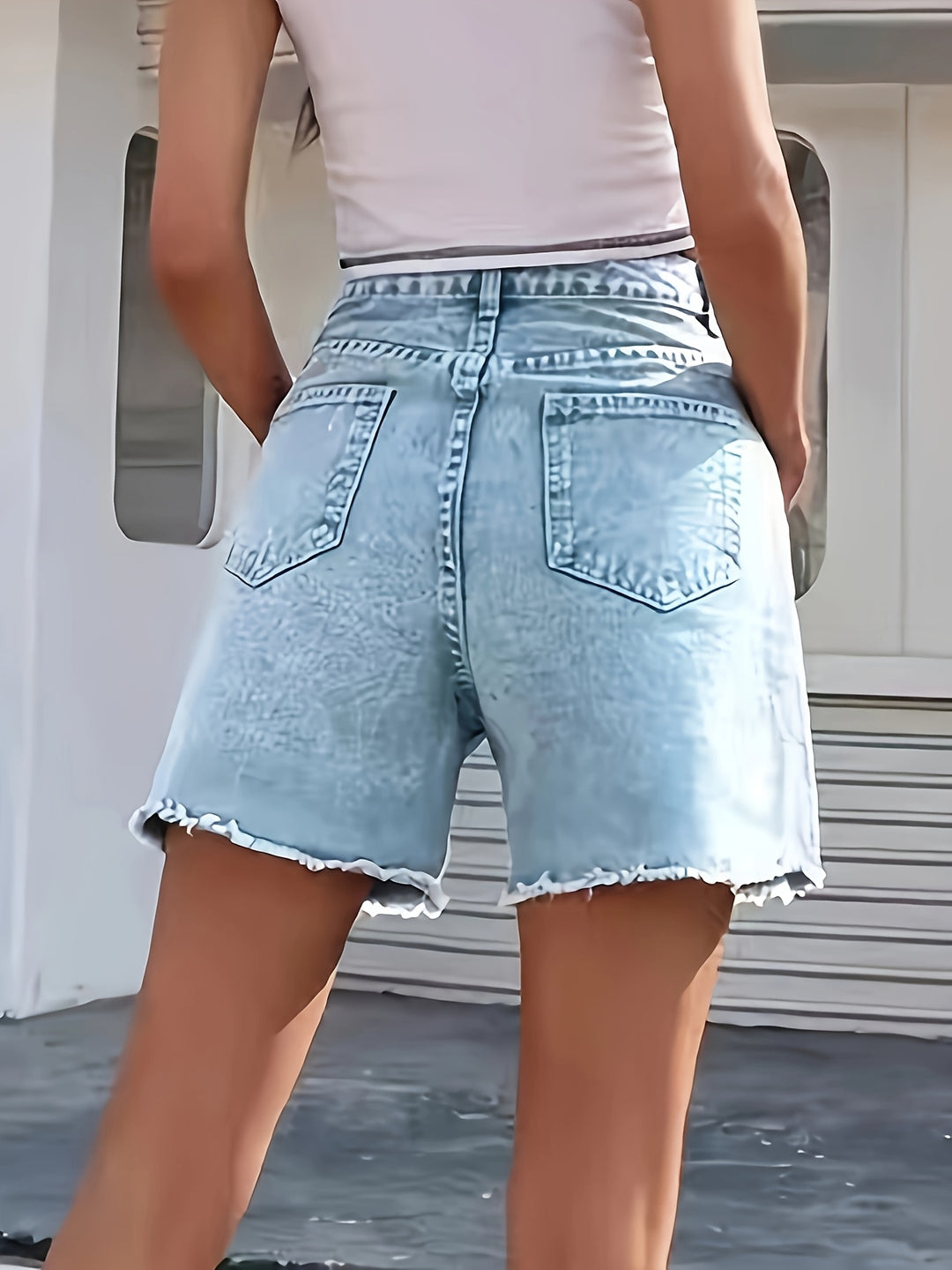 Denim Shorts – Afgefaneerde Zoom & Comfortabele Pasvorm