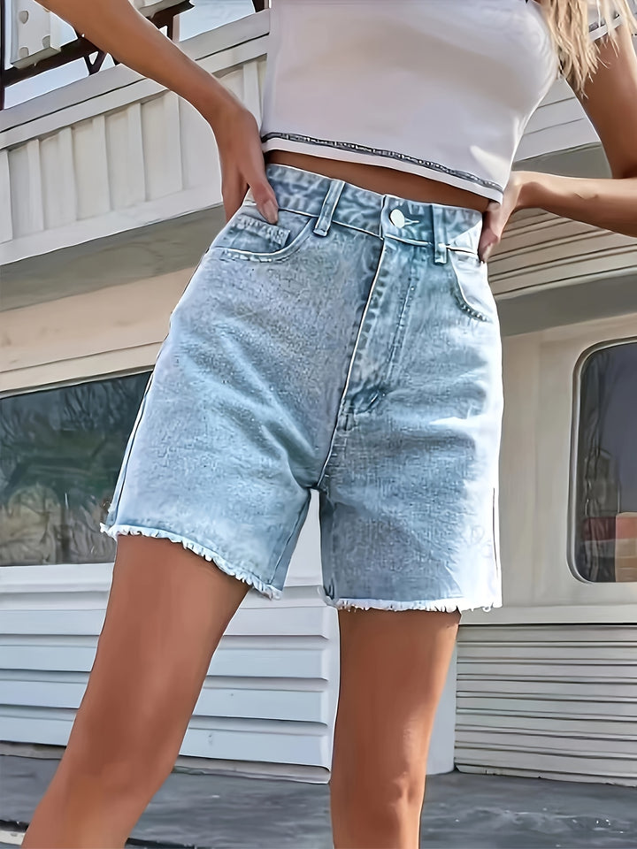 Denim Shorts – Afgefaneerde Zoom & Comfortabele Pasvorm