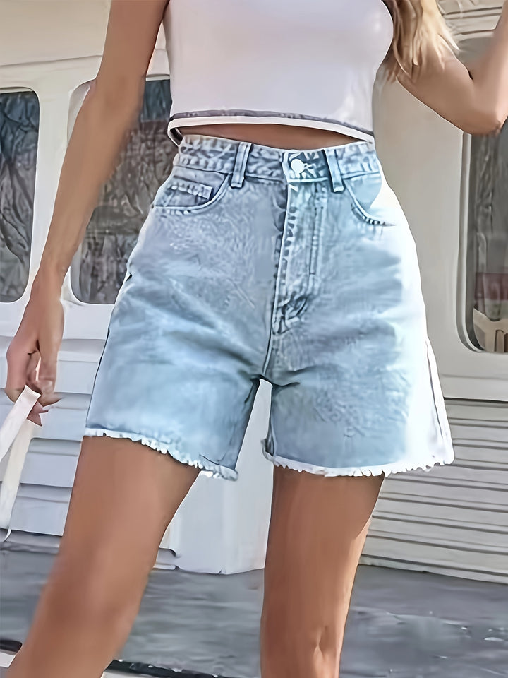 Denim Shorts – Afgefaneerde Zoom & Comfortabele Pasvorm